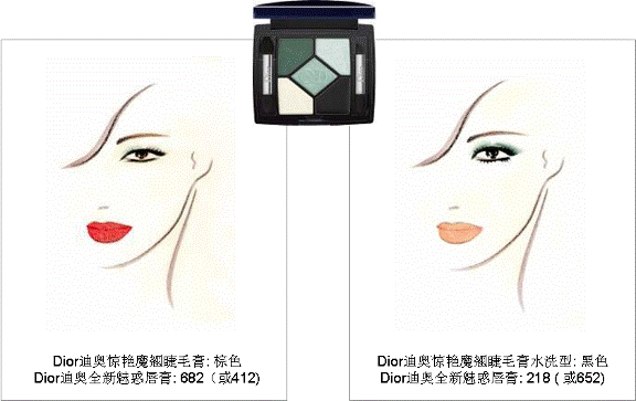 Dior迪奥幽蓝魅惑五色眼影设计师系列208 “海蓝色”,最合适营造魅惑深邃的双眸。
